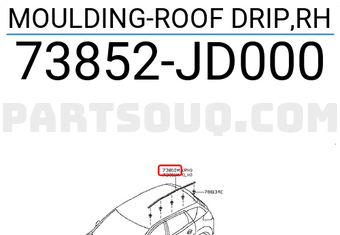 Nissan 73852JD000 MOULDING-ROOF DRIP,RH