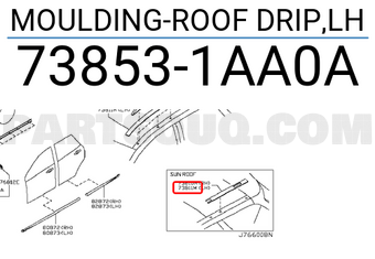 Nissan 738531AA0A MOULDING-ROOF DRIP,LH