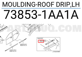 Nissan 738531AA1A MOULDING-ROOF DRIP,LH