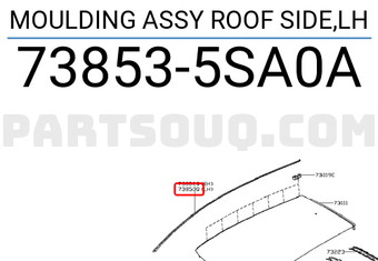 Nissan 738535SA0A MOULDING ASSY ROOF SIDE,LH