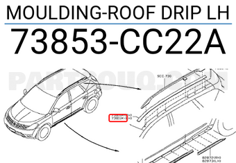 Nissan 73853CC22A MOULDING-ROOF DRIP LH