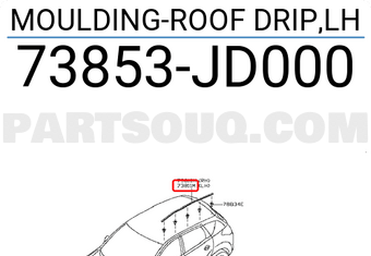 Nissan 73853JD000 MOULDING-ROOF DRIP,LH