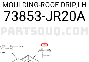 Nissan 73853JR20A MOULDING-ROOF DRIP,LH