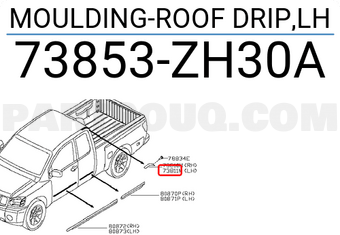 Nissan 73853ZH30A MOULDING-ROOF DRIP,LH