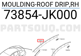 Nissan 73854JK000 MOULDING-ROOF DRIP,RH