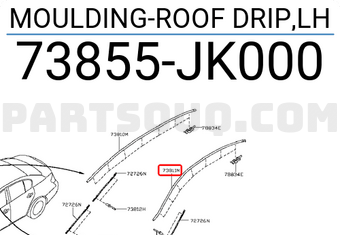Nissan 73855JK000 MOULDING-ROOF DRIP,LH