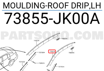 Nissan 73855JK00A MOULDING-ROOF DRIP,LH