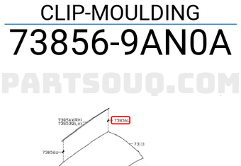 Nissan 738569AN0A CLIP-MOULDING