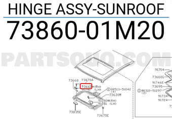 Nissan 7386001M20 HINGE ASSY-SUNROOF
