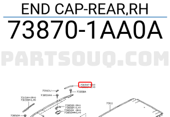 Nissan 738701AA0A END CAP-REAR,RH