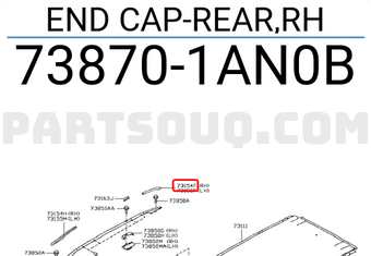 Nissan 738701AN0B END CAP-REAR,RH
