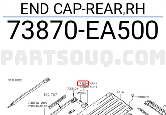 Nissan 73870EA500 END CAP-REAR,RH