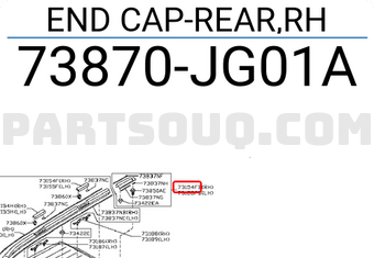 Nissan 73870JG01A END CAP-REAR,RH