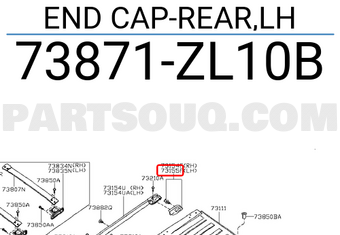 Nissan 73871ZL10B END CAP-REAR,LH