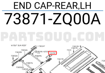 Nissan 73871ZQ00A END CAP-REAR,LH