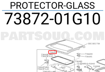 Nissan 7387201G10 PROTECTOR-GLASS