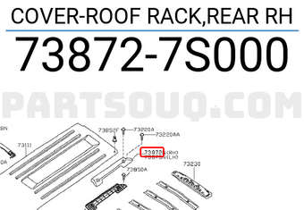 Nissan 738727S000 COVER-ROOF RACK,REAR RH
