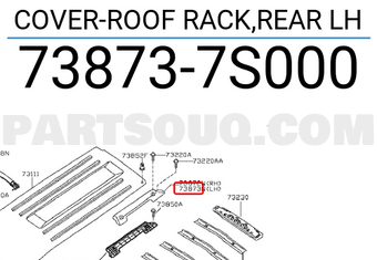 Nissan 738737S000 COVER-ROOF RACK,REAR LH