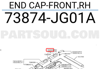 Nissan 73874JG01A END CAP-FRONT,RH
