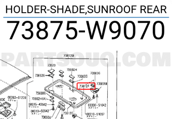 Nissan 73875W9070 HOLDER-SHADE,SUNROOF REAR