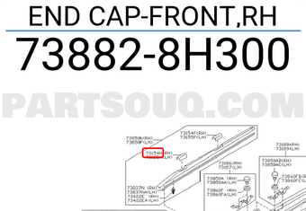 Nissan 738828H300 END CAP-FRONT,RH