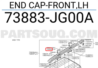 Nissan 73883JG00A END CAP-FRONT,LH