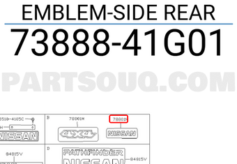 Nissan 7388841G01 EMBLEM-SIDE REAR