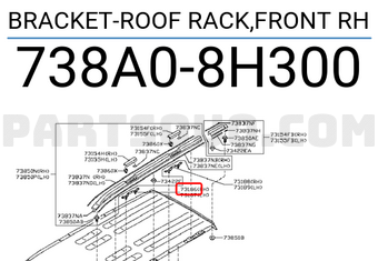 Nissan 738A08H300 BRACKET-ROOF RACK,FRONT RH