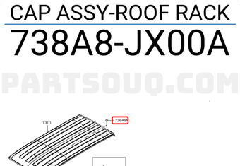 Nissan 738A8JX00A CAP ASSY-ROOF RACK