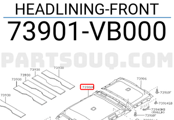 Nissan 73901VB000 HEADLINING-FRONT