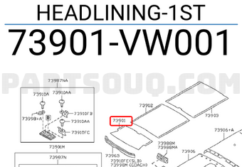 Nissan 73901VW001 HEADLINING-1ST