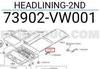 Nissan 73902VW001 HEADLINING-2ND