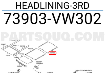 Nissan 73903VW302 HEADLINING-3RD