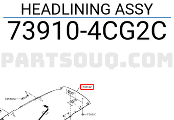 Nissan 739104CG2C HEADLINING ASSY