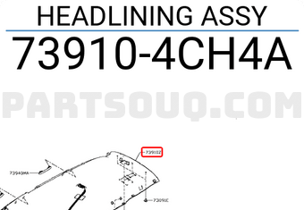 Nissan 739104CH4A HEADLINING ASSY
