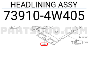 Nissan 739104W405 HEADLINING ASSY