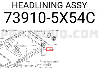 Nissan 739105X54C HEADLINING ASSY