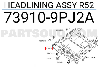 Nissan 739109PJ2A HEADLINING ASSY R52