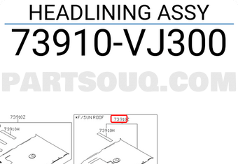Nissan 73910VJ300 HEADLINING ASSY