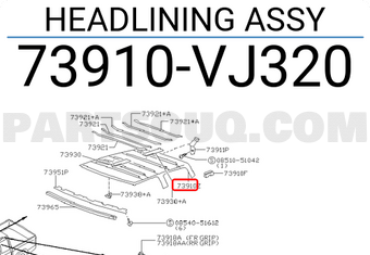 Nissan 73910VJ320 HEADLINING ASSY