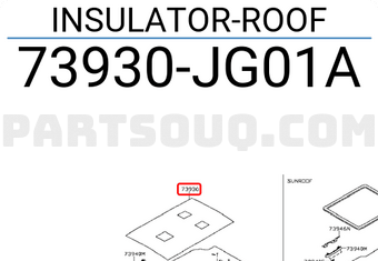 Nissan 73930JG01A INSULATOR-ROOF