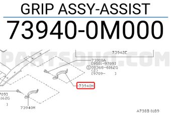 Nissan 739400M000 GRIP ASSY-ASSIST