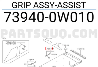 Nissan 739400W010 GRIP ASSY-ASSIST