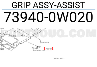 Nissan 739400W020 GRIP ASSY-ASSIST