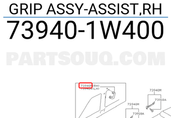 Nissan 739401W400 GRIP ASSY-ASSIST,RH