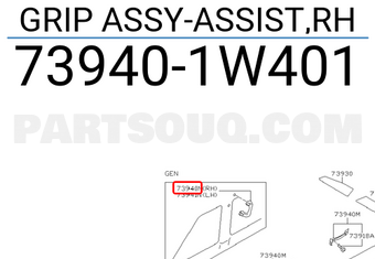 Nissan 739401W401 GRIP ASSY-ASSIST,RH