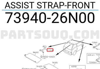 Nissan 7394026N00 ASSIST STRAP-FRONT