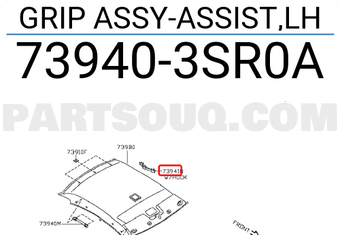 Nissan 739403SR0A GRIP ASSY-ASSIST,LH