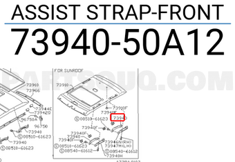 Nissan 7394050A12 ASSIST STRAP-FRONT