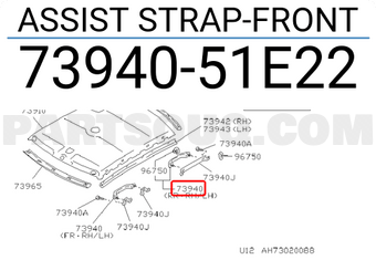Nissan 7394051E22 ASSIST STRAP-FRONT